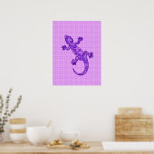 Poster Batik Tribal Gecko - violet et améthyste violet (Cuisine)