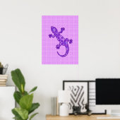 Poster Batik Tribal Gecko - violet et améthyste violet (Bureau à domicile)