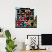 Poster Bâtiment abandonné Art Abstrait de l'IA (Bureau à domicile)