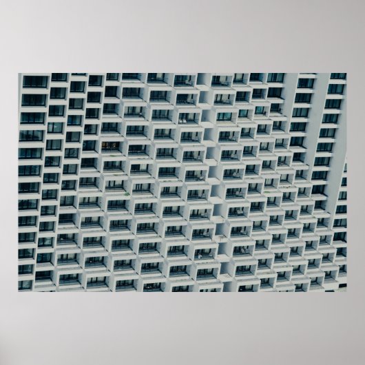 POSTER BÂTIMENT BLANC DE HAUTE ÉTAGE (Devant)