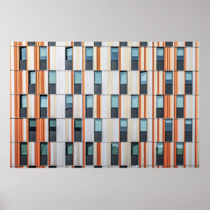 Poster Bâtiment blanc et orange
