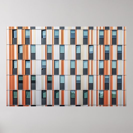 Poster Bâtiment blanc et orange (Devant)