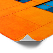 Poster Bâtiment bleu et orange (Coin)