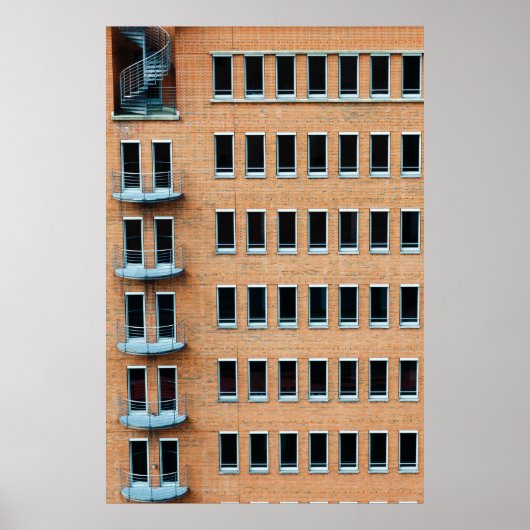 Poster Bâtiment Brown en briques (Devant)