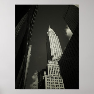 Poster Bâtiment Chrysler, noir et blanc, petit