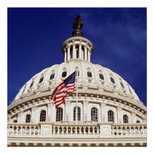 Poster Bâtiment de capitol des USA, Washington DC
