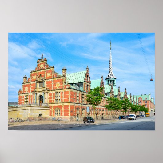 Poster Bâtiment de la Bourse, Copenhague, Danemark (Devant)