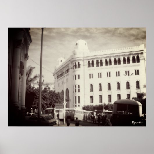 Poster Bâtiment de la poste d'Alger Algérie vintage (Devant)