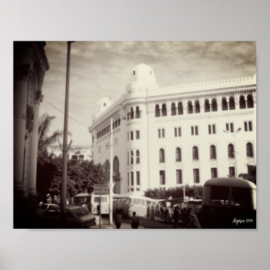 Poster Bâtiment de la poste d'Alger Algérie vintage (Devant)