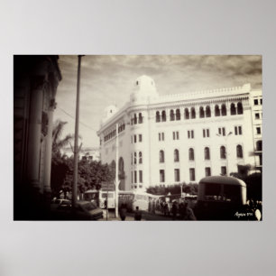 Poster Bâtiment de la poste d'Alger vintage Algérie