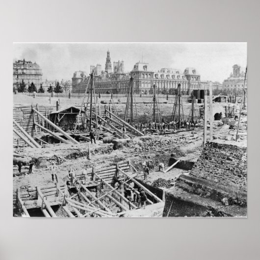 Poster Bâtiment de l'Hôtel-Dieu, Paris, c.1866 (Devant)