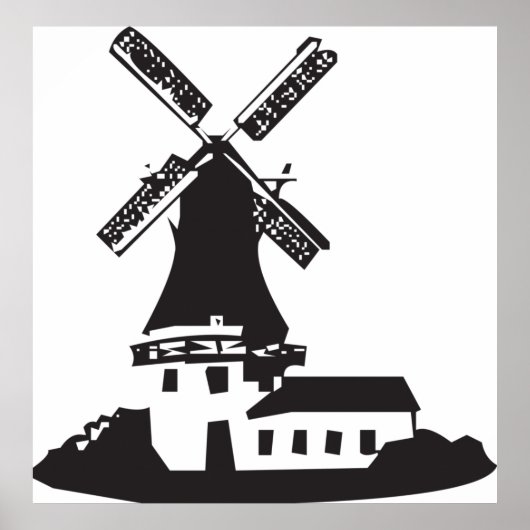 Poster Bâtiment de moulin à vent (Devant)