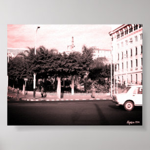 Poster Bâtiment de voitures vintage Algérie Alger