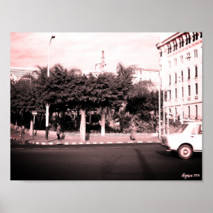Poster Bâtiment de voitures vintage Algérie Alger