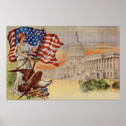 Poster Bâtiment du Capitole Columbia et États-Unis (Devant)