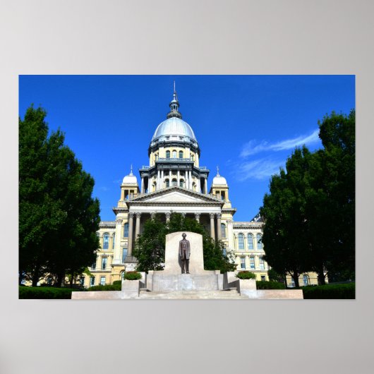 Poster Bâtiment du Capitole de l'État de l'Illinois (Devant)