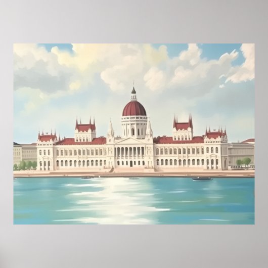 Poster Bâtiment du Parlement Budapest Hongrie (Devant)