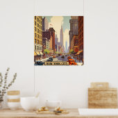 Poster Bâtiment Empire State Scène de rue à Manhattan Rét (Cuisine)
