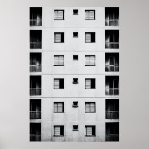 Poster Bâtiment en béton blanc