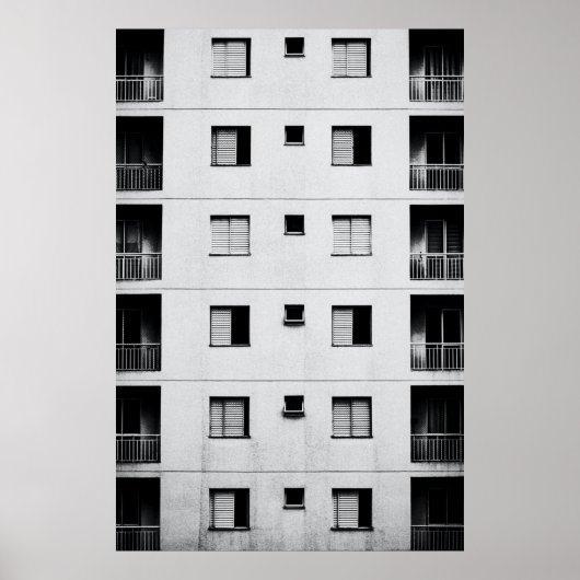 Poster Bâtiment en béton blanc (Devant)