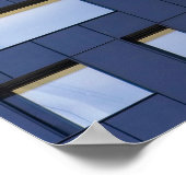 Poster Bâtiment en béton bleu et blanc (Coin)