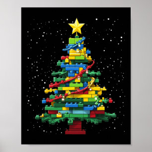 Poster Bâtiment en brique de l'Arbre de Noël Bâtiment de