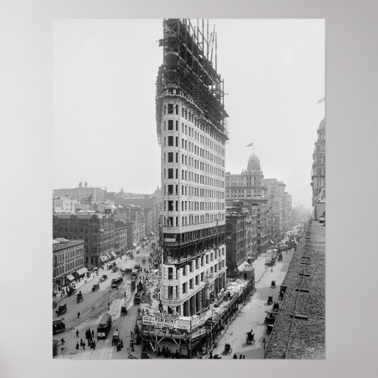 Poster Bâtiment Flatiron, 1902. Photo vintage (Devant)