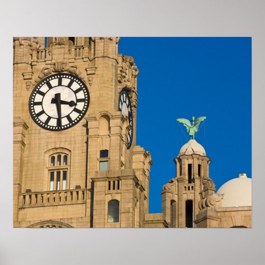 Poster Bâtiment Liver, Liverpool, Merseyside, Angleterre (Devant)