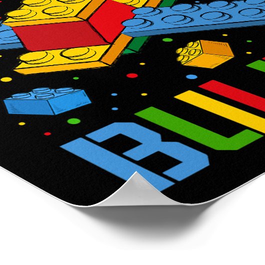 Poster Bâtiment Master Builder pour enfants Blocs Constru (Coin)