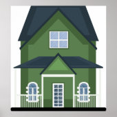 Poster Bâtiment résidentiel Green House (Devant)