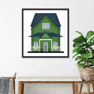 Poster Bâtiment résidentiel Green House