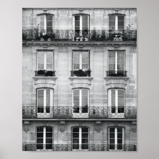 Poster Batiment Vintage Noir Et Blanc Du Voyage A Paris Zazzle Be