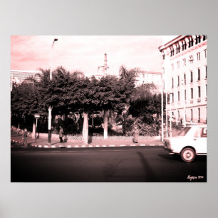 Poster Bâtiment voitures vintage Algérie Alger