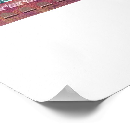 Poster Bâtiments couleur Paris Skyline (Coin)