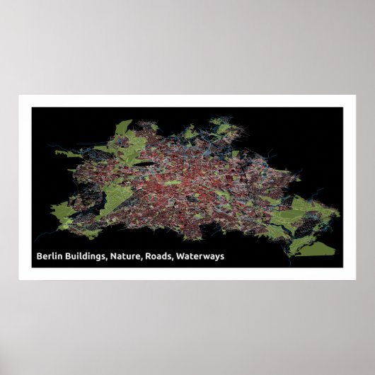 Poster Bâtiments de Berlin, Nature, Routes, Voies navigab (Devant)