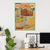 Poster Bâtiments de l'âge industriel de Chicago vintage I (Bureau à domicile)