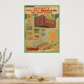 Poster Bâtiments de l'âge industriel de Chicago vintage I (Cuisine)