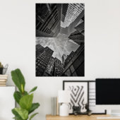 Poster Bâtiments de New York Noir et Blanc (Bureau à domicile)