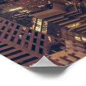 Poster Bâtiments de NYC Ville gratte-ciels illuminés la n (Coin)