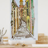 Poster Bâtiments de Saint-Tropez | French Riviera, France (Cuisine)