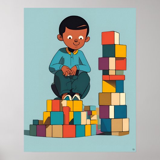Poster Bâtiments - Jouets pour enfants (Devant)