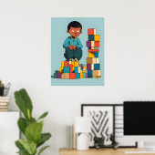 Poster Bâtiments - Jouets pour enfants (Bureau à domicile)