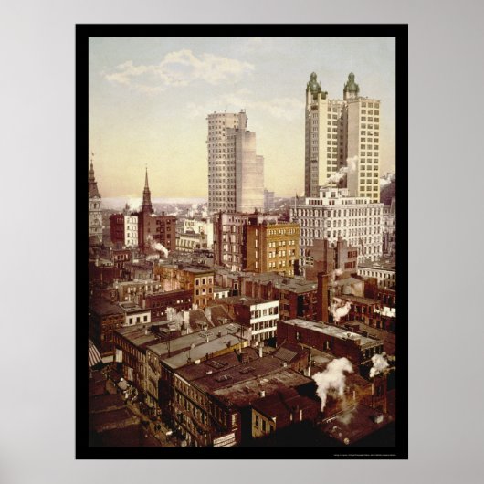 Poster Bâtiments les plus hauts New York City 1901 (Devant)