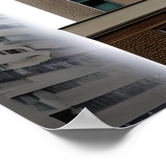 Poster Bâtiments urbains abandonnés avec graffiti (Coin)