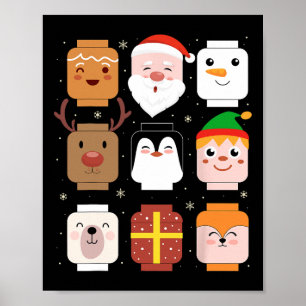 Poster Bâtir Brick Père Noël Elf Amis Noël Garçons Moi