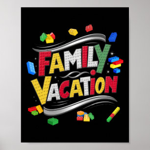 Poster Bâtir des briques Famille Vacances Correspondant M