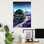 Poster Bâtir un cube sur une planète alien | AI Art Poste (Bureau à domicile)
