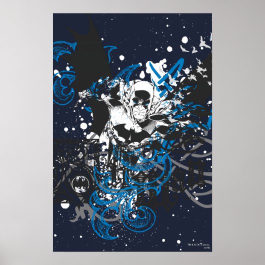 Poster Batman avec collage de nouage (Devant)