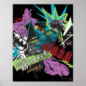 Poster Batman Caped Crusader Neon Collage (Devant)