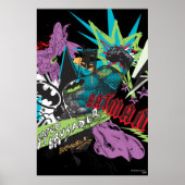Poster Batman Caped Crusader Neon Collage (Devant)